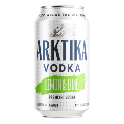 Arktika Vodka Lemon & Lime 375ml Can 4 Pack