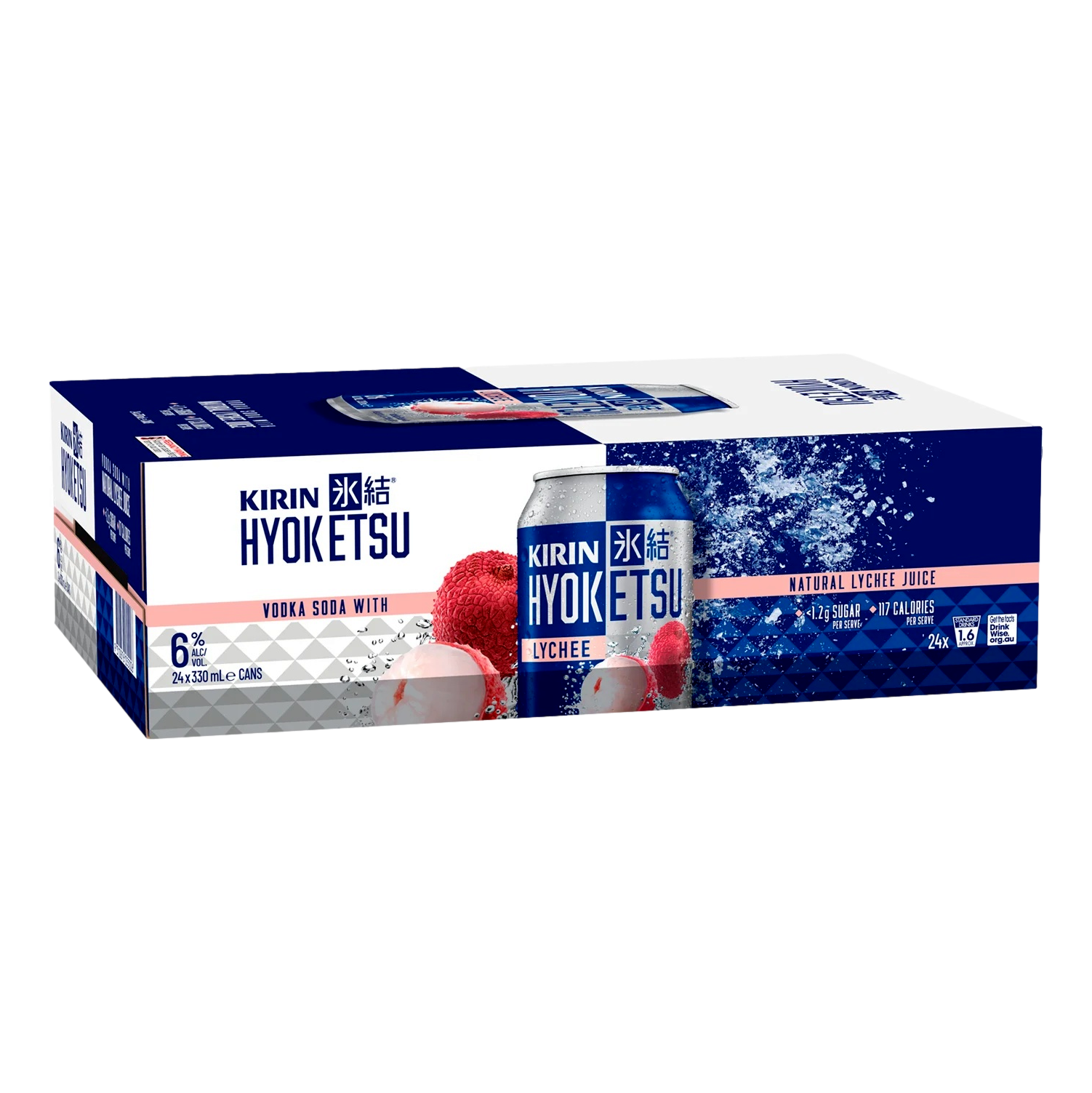 Kirin Hyoketsu Lychee Vodka Soda 6% 330ml Can Case of 24