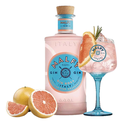 Malfy Rosa Gin 700ml + Glass Gift Pack