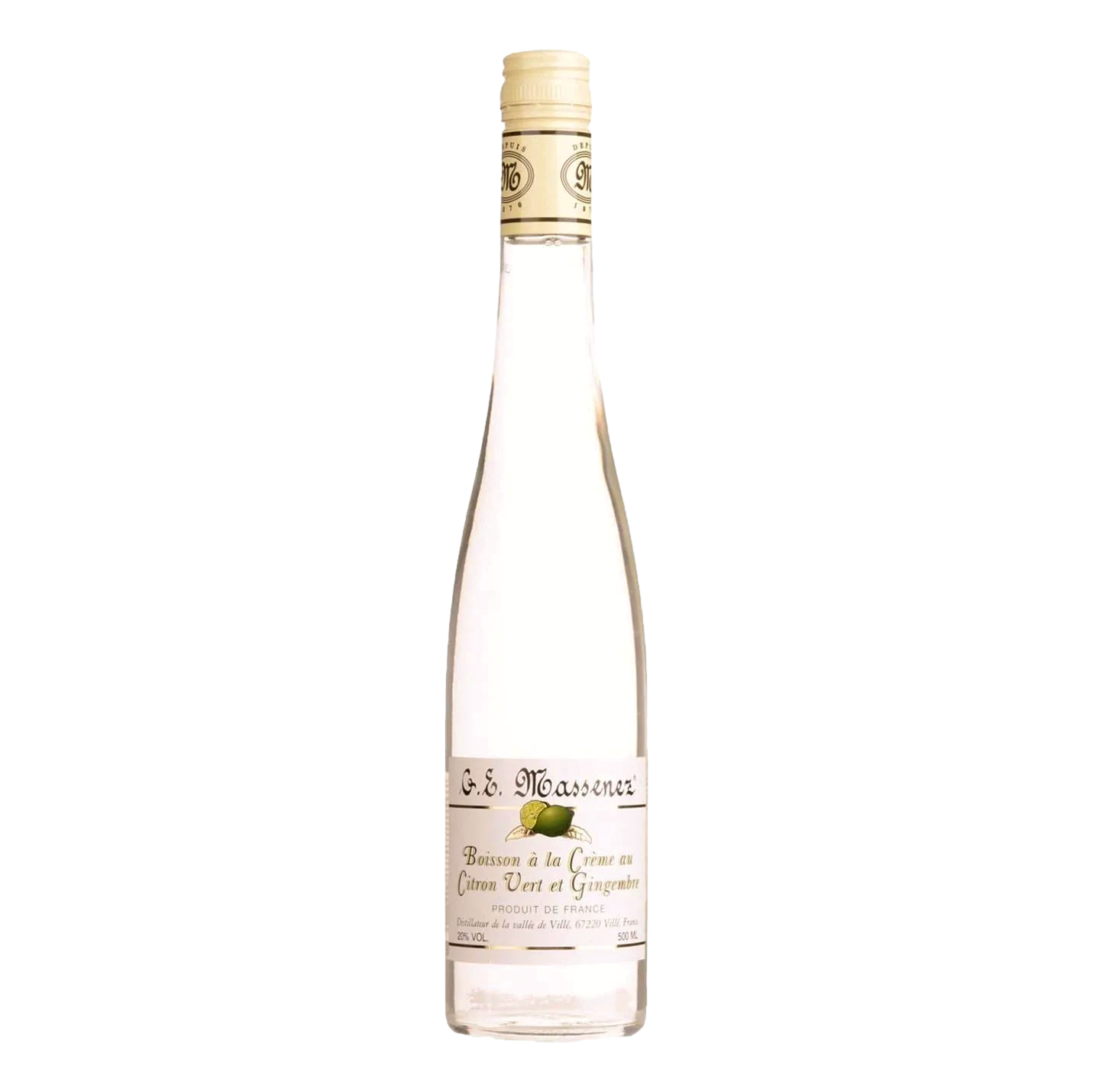 Massenez Liqueur Creme de Citron Vert et Gingembre Lime & Ginger Liqueur 500ml