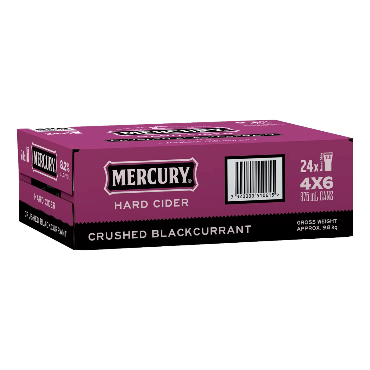 Mercury Hard Cider Crushed Blackcurrant 8.2% 375ml Can Case of 24