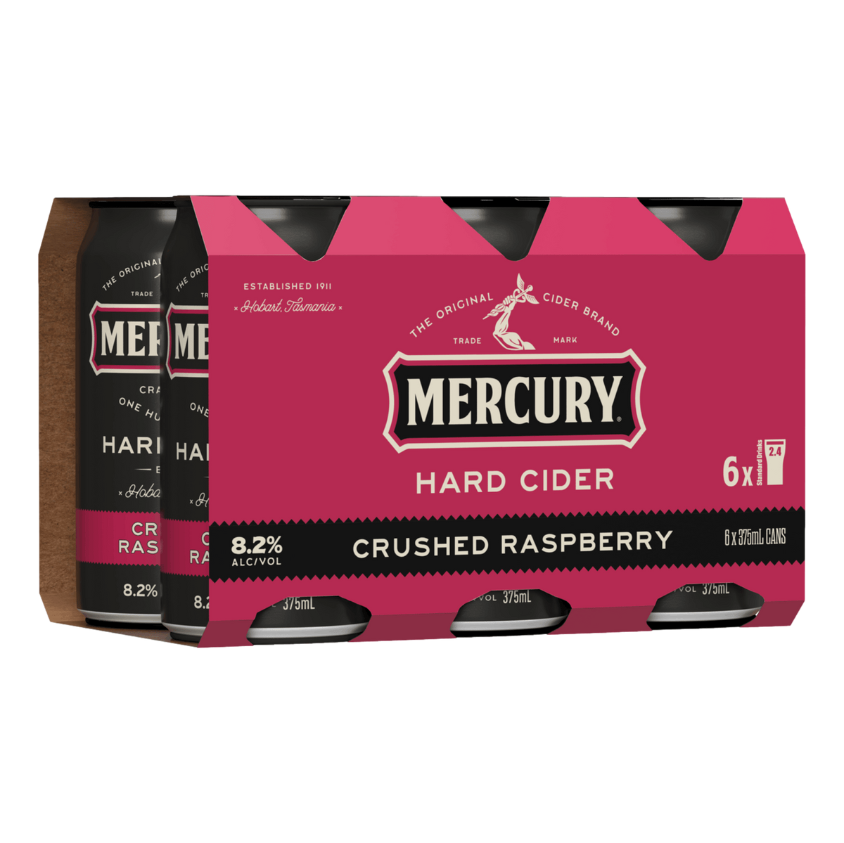 Mercury Hard Cider Crushed Raspberry 8.2% 375ml Can 6 Pack - Camperdown ...