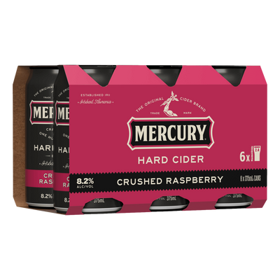 Mercury Hard Cider Crushed Raspberry 8.2% 375ml Can 6 Pack