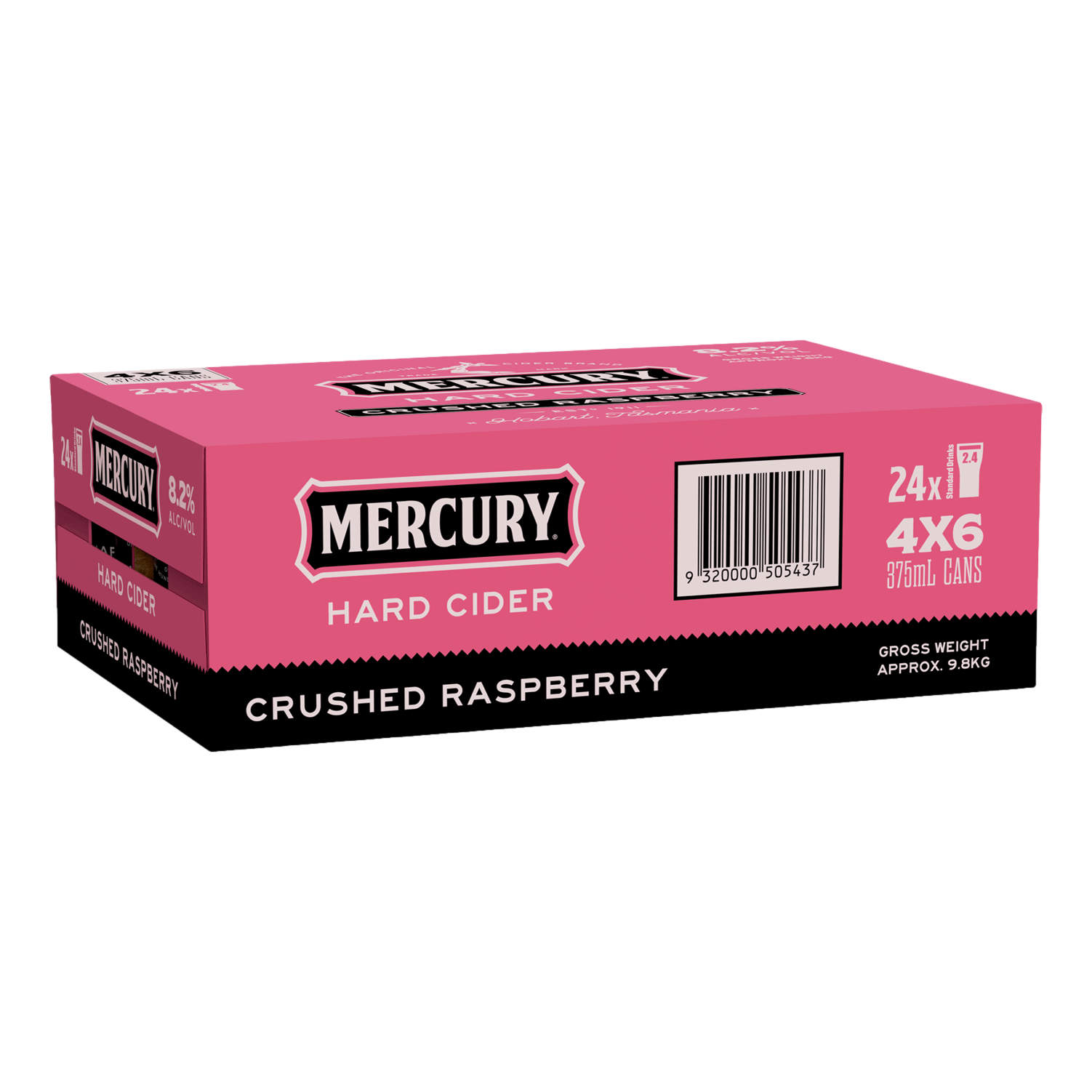 Mercury Hard Cider Crushed Raspberry 8.2% 375ml Can Case of 24