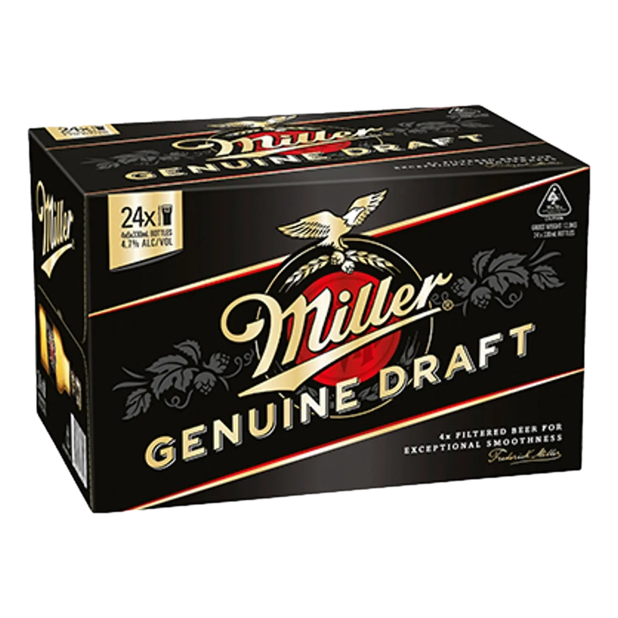 Miller Genuine Draught Lager 330ml Bottle Case of 24 - Camperdown