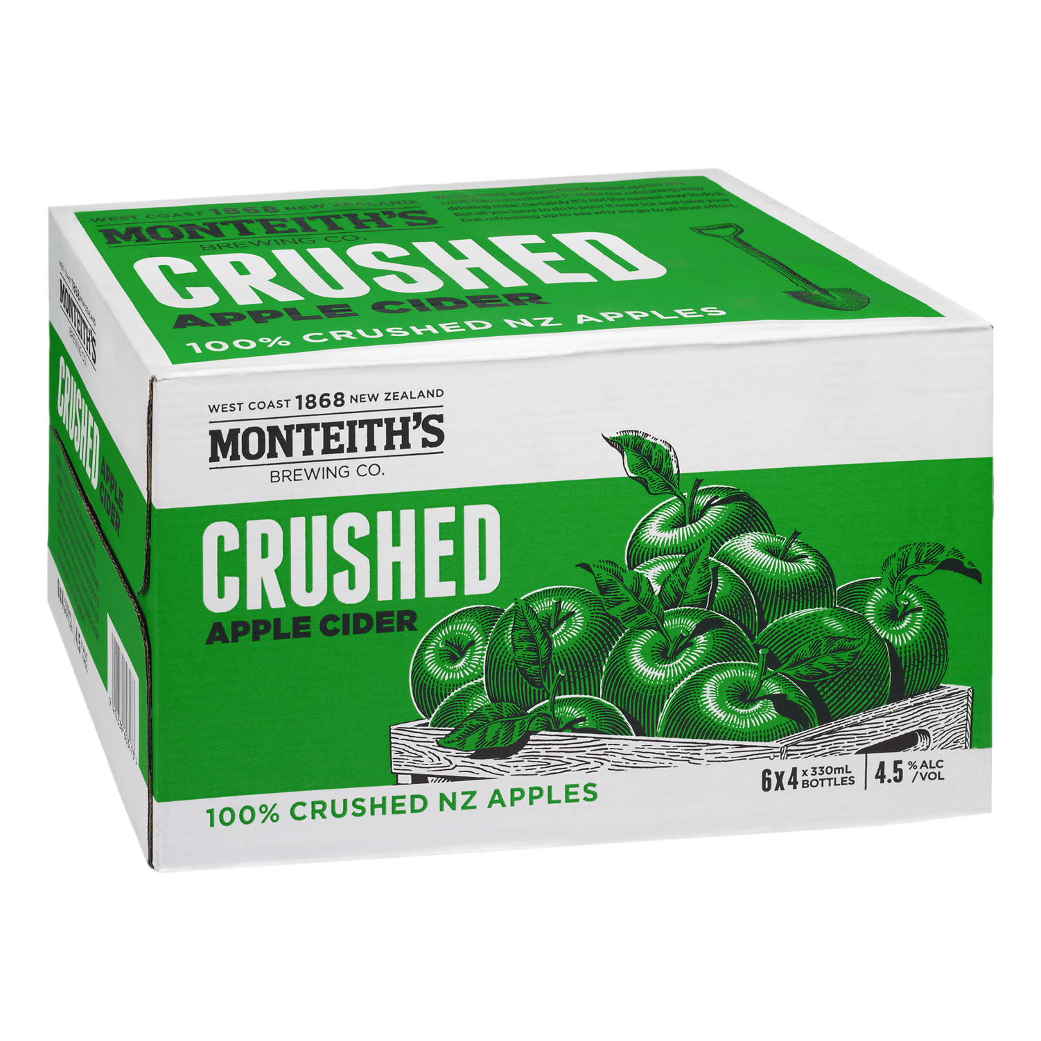 Monteith's Crushed Apple Cider 330ml Bottle Case of 24