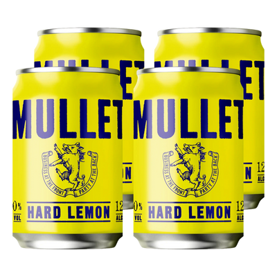 Mullet Hard Lemon 12% 250ml Can 4 Pack