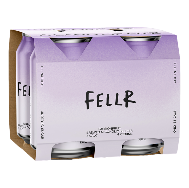 Fellr Passionfruit Seltzer 330ml Can 4 Pack