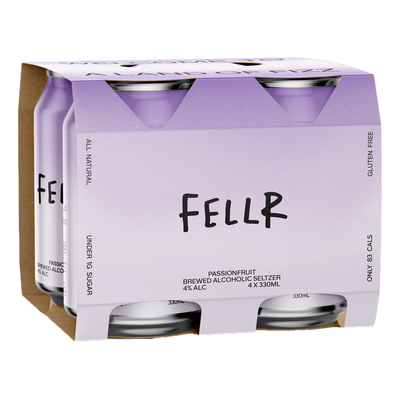 Fellr Passionfruit Seltzer 330ml Can 4 Pack