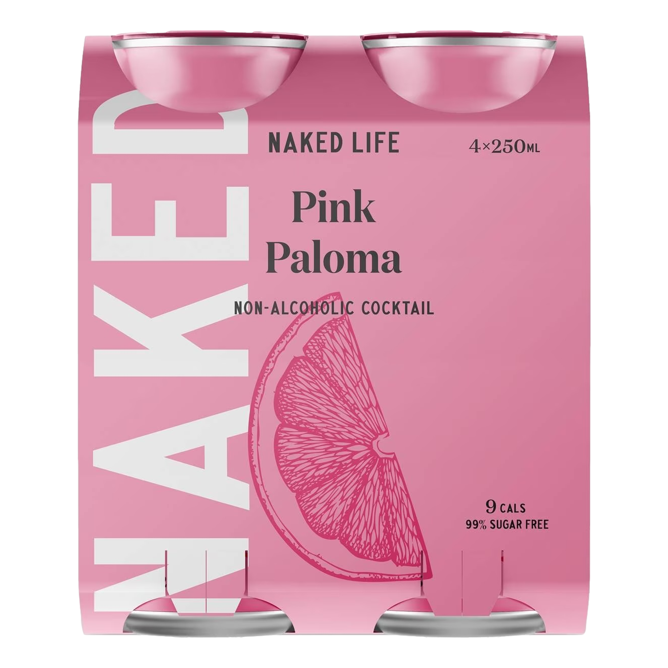 Naked Life Non-Alcoholic Pink Paloma Cocktail 250ml Can 4 Pack