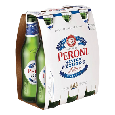 Peroni Nastro Azzurro Lager 330ml Bottle 6 Pack
