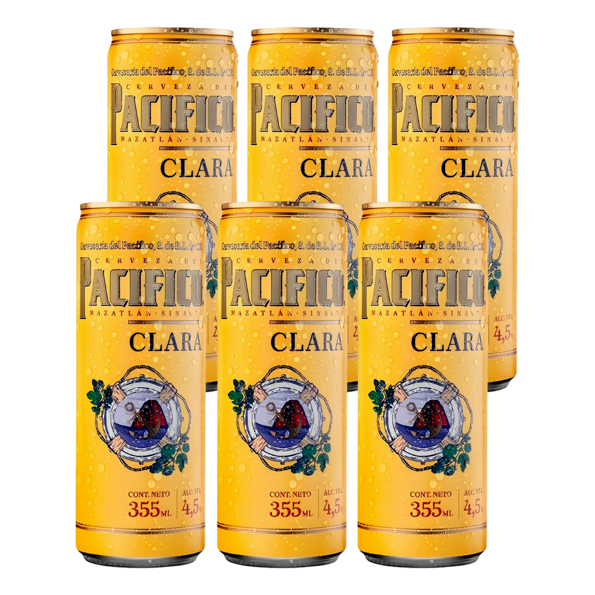 Pacifico Clara Pilsner 355ml Can 6 Pack