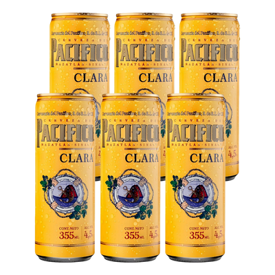 Pacifico Clara Pilsner 355ml Can 6 Pack