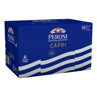 Peroni Nastro Azzurro Stile Capri Lager 330ml Bottle Case of 24