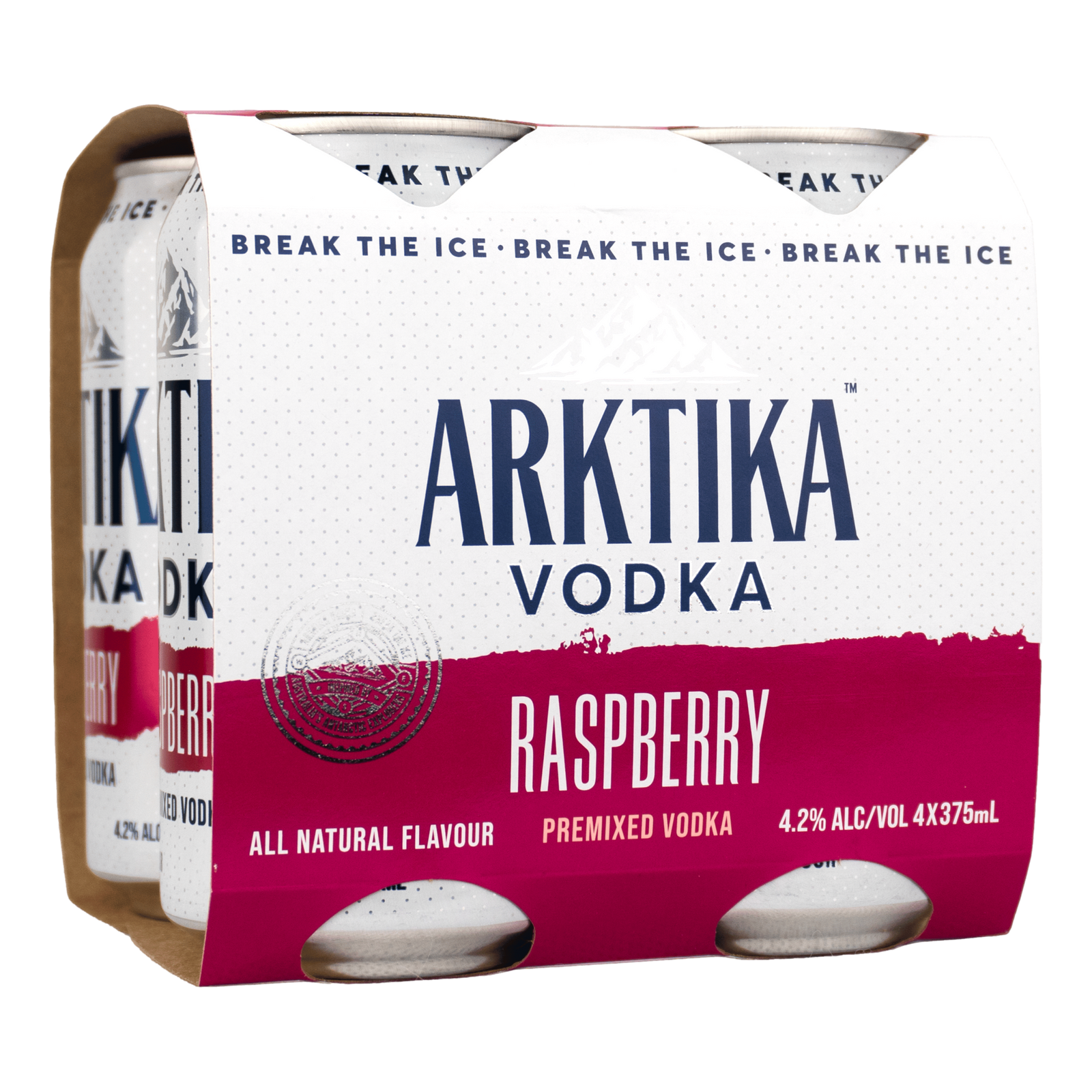Arktika Vodka & Raspberry 375ml Can 4 Pack
