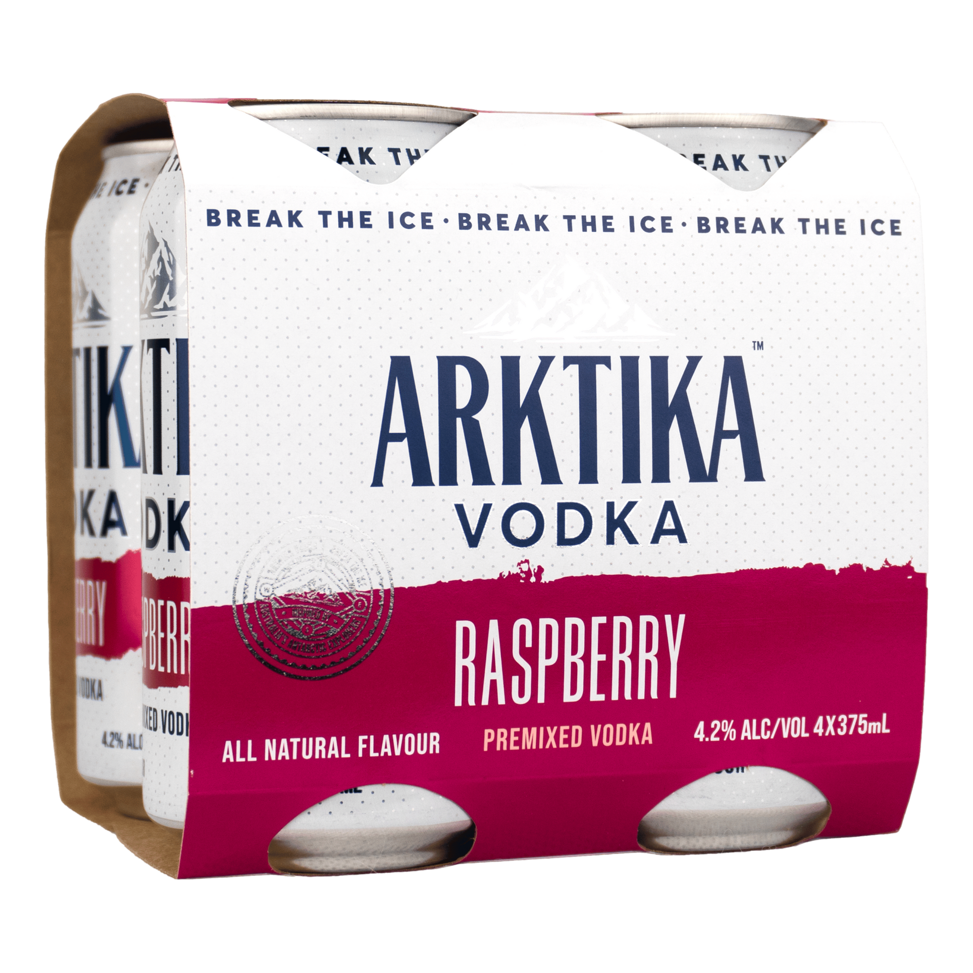 Arktika Vodka & Raspberry 375ml Can 4 Pack