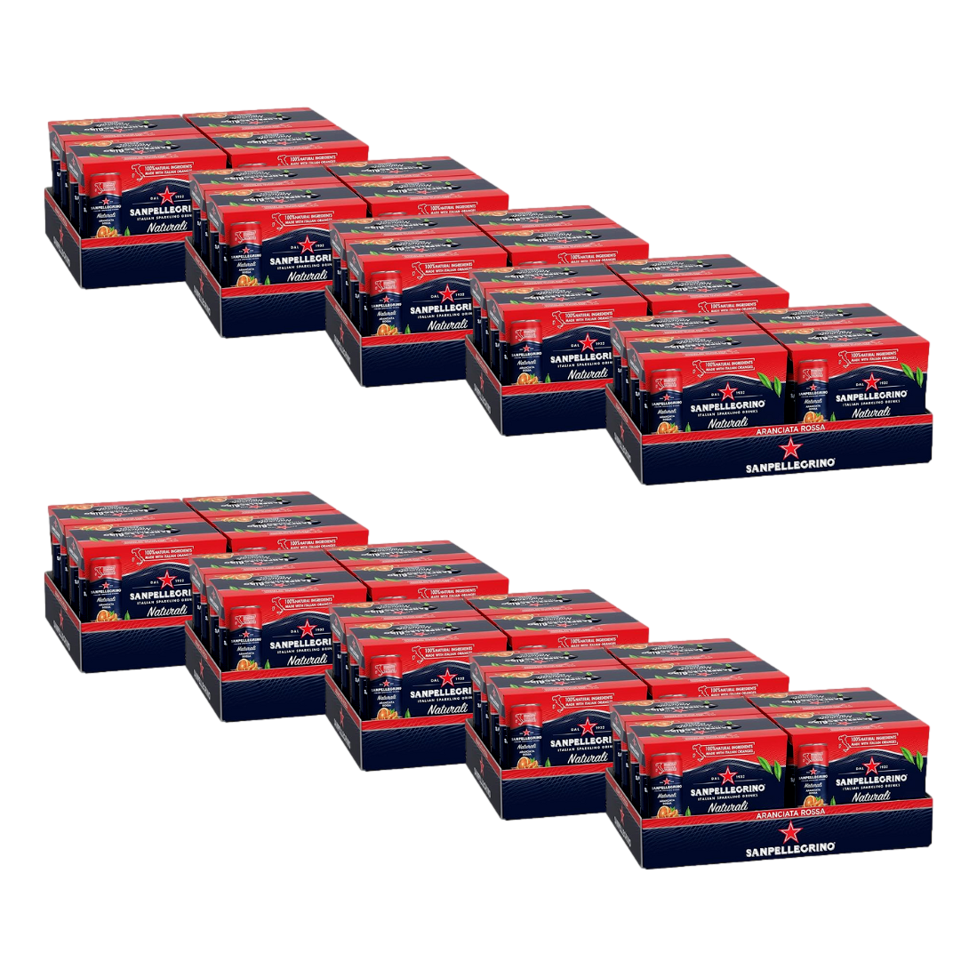 San Pellegrino Naturali Aranciata Rossa 330ml Can Case of 24 - 10 CASE BUY