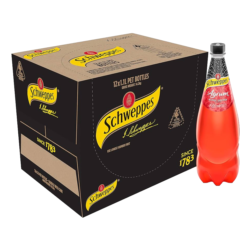 Schweppes Agrum Blood Orange 1.1L Bottle Case of 12