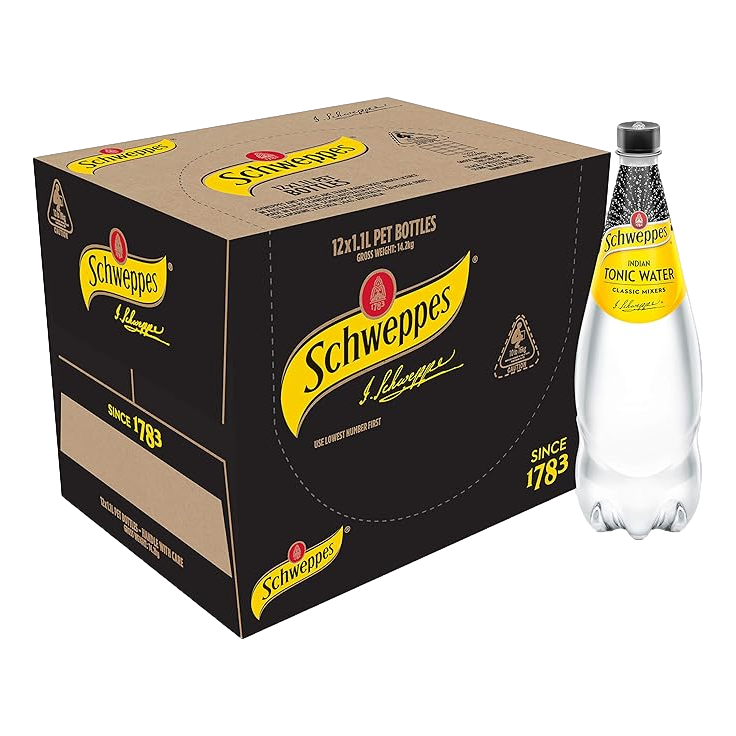 Schweppes Indian Tonic Water 1.1L Bottle Case of 12