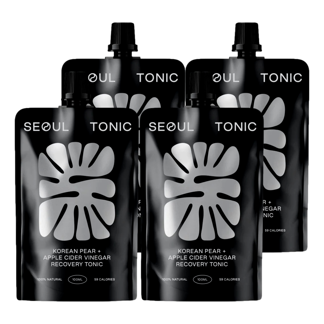 Seoul Tonic Korean Pear + Apple Cider Vinegar Recovery Tonic 100ml Pouch 4 Pack