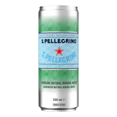 San Pellegrino Sparkling Mineral Water 330ml Can 8 Pack