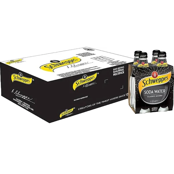 Schweppes Soda Water 300ml Bottle Case of 24