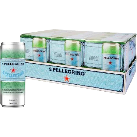 San Pellegrino Sparkling Mineral Water 330ml Can Case of 24