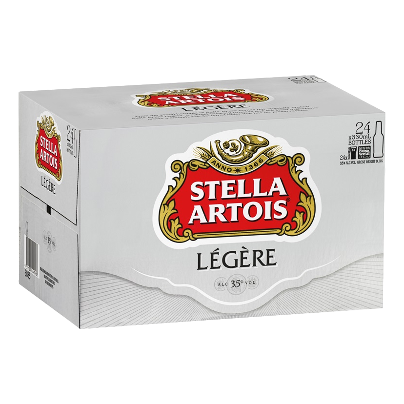 Stella Artois Pilsner Légère 3.5% 330ml Bottle Case of 24