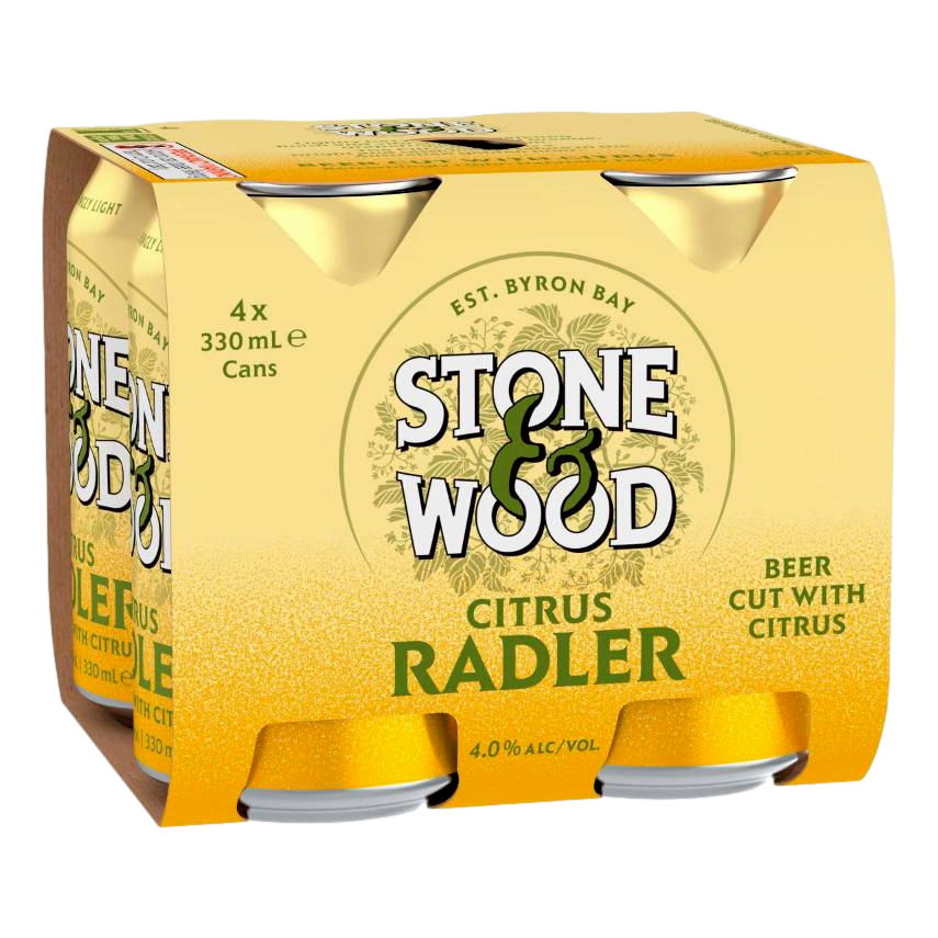 Stone & Wood Citrus Radler 4.0% 375ml Can 4 Pack