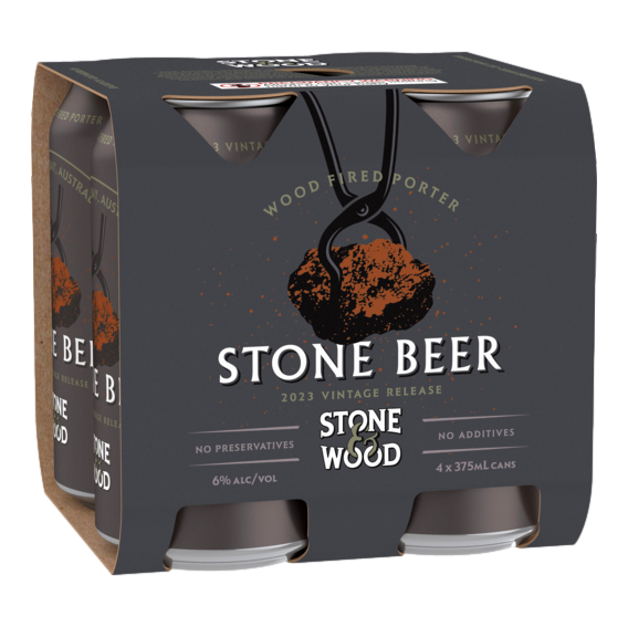 Stone & Wood Stone Beer Wood Fire Porter 6.4% 375ml Can 4 Pack