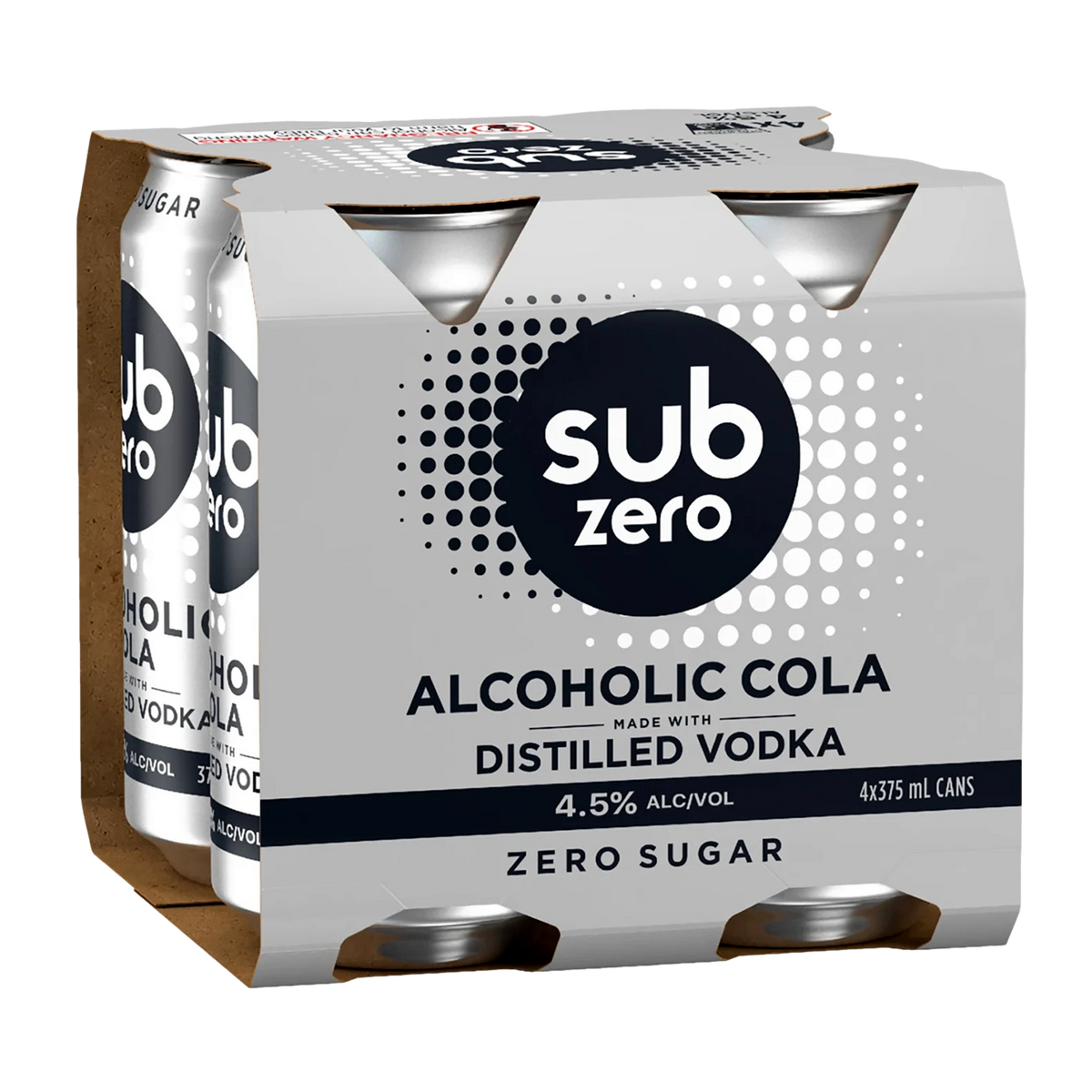 Sub Zero Alcoholic Cola 375ml Can 4 Pack