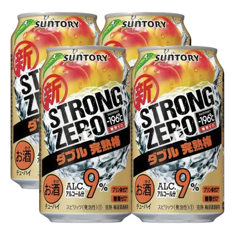 Suntory Strong Zero Double Ume Plum 9% 350ml Can 4 Pack