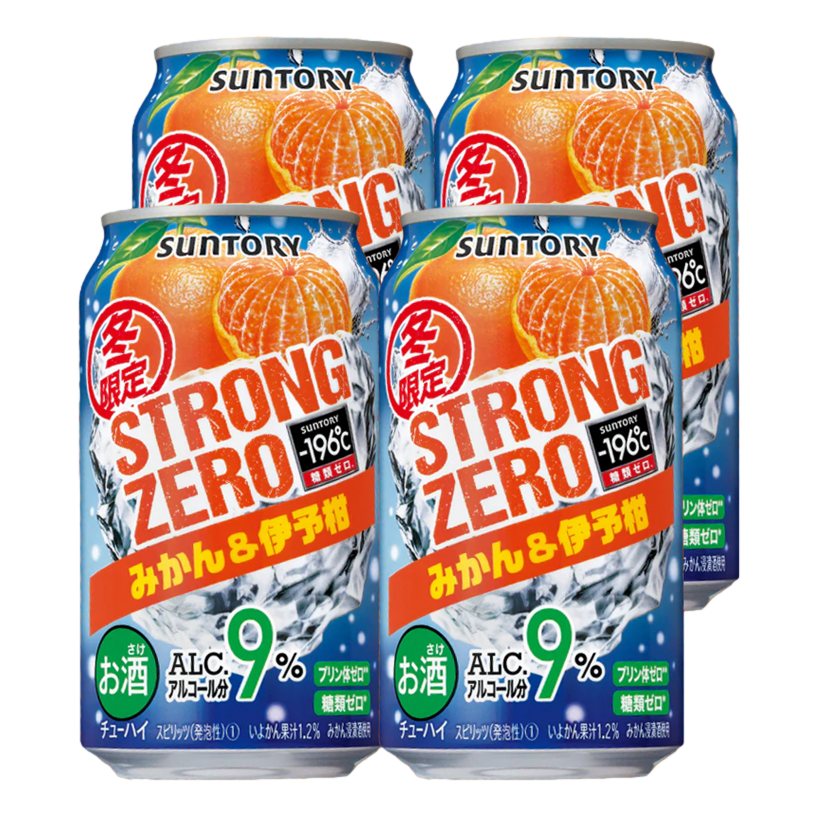 Suntory Strong Zero Orange & Mandarine 9% 350ml Can 4 Pack