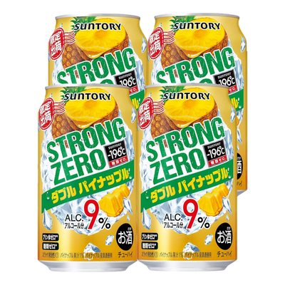 Suntory Strong Zero Double Pineapple 9% 350ml Can 4 Pack