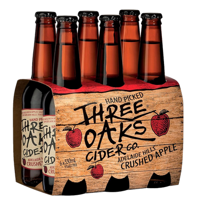 Three Oaks Crushed Apple Cider 5% 330ml Bottle 6 Pack