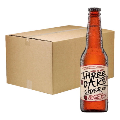 Three Oaks Crushed Apple Cider 5% 330ml Bottle Case of 24