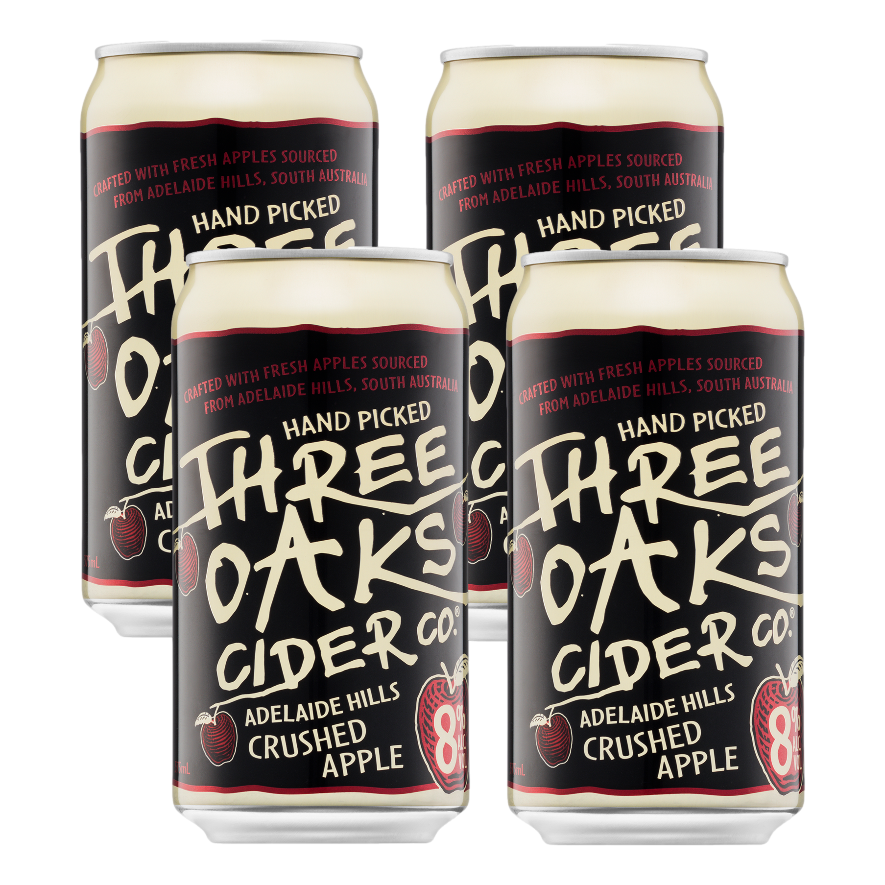 Three Oaks Apple Cider 8% 375ml Can 4 Pack