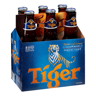 Tiger Lager 330ml Bottle 6 Pack