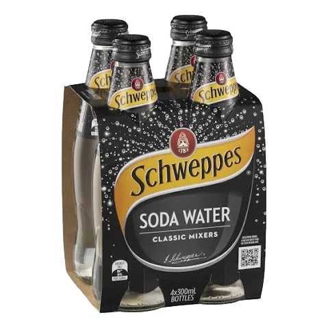 Schweppes Soda Water 300ml Bottle 4 Pack