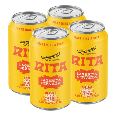 Wayward Rita Lagerita Cerveza 375ml Can 4 Pack