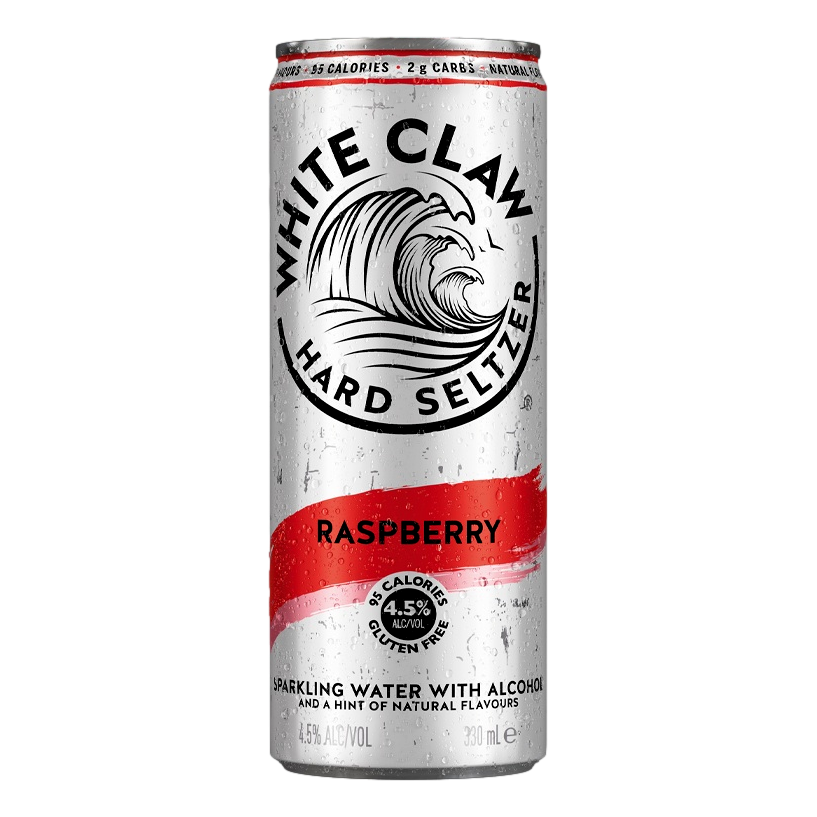 White Claw Hard Seltzer Raspberry 4.5% 330ml Can Single