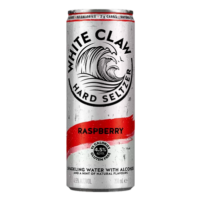 White Claw Hard Seltzer Raspberry 4.5% 330ml Can Case of 24
