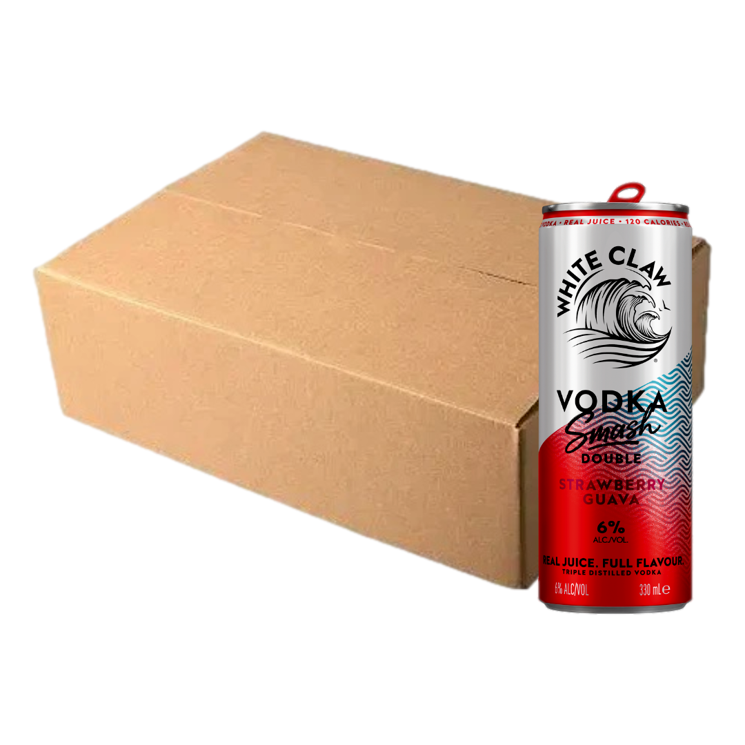 White Claw Smash Double Strawberry Guava Vodka 6% 330ml Can  Case of 24 - Camperdown Cellars