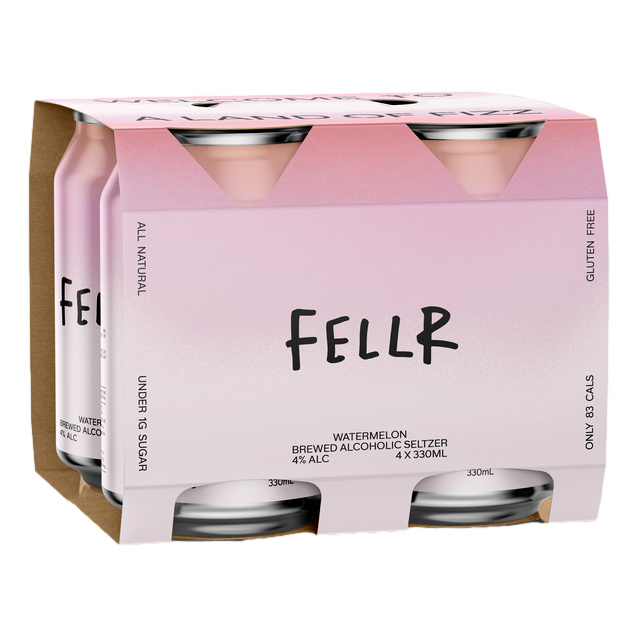 Fellr Watermelon Seltzer 330ml Can 4 Pack