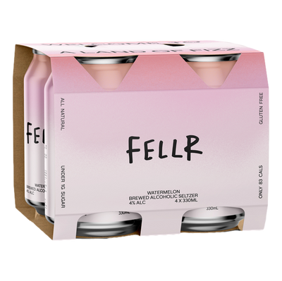 Fellr Watermelon Seltzer 330ml Can 4 Pack