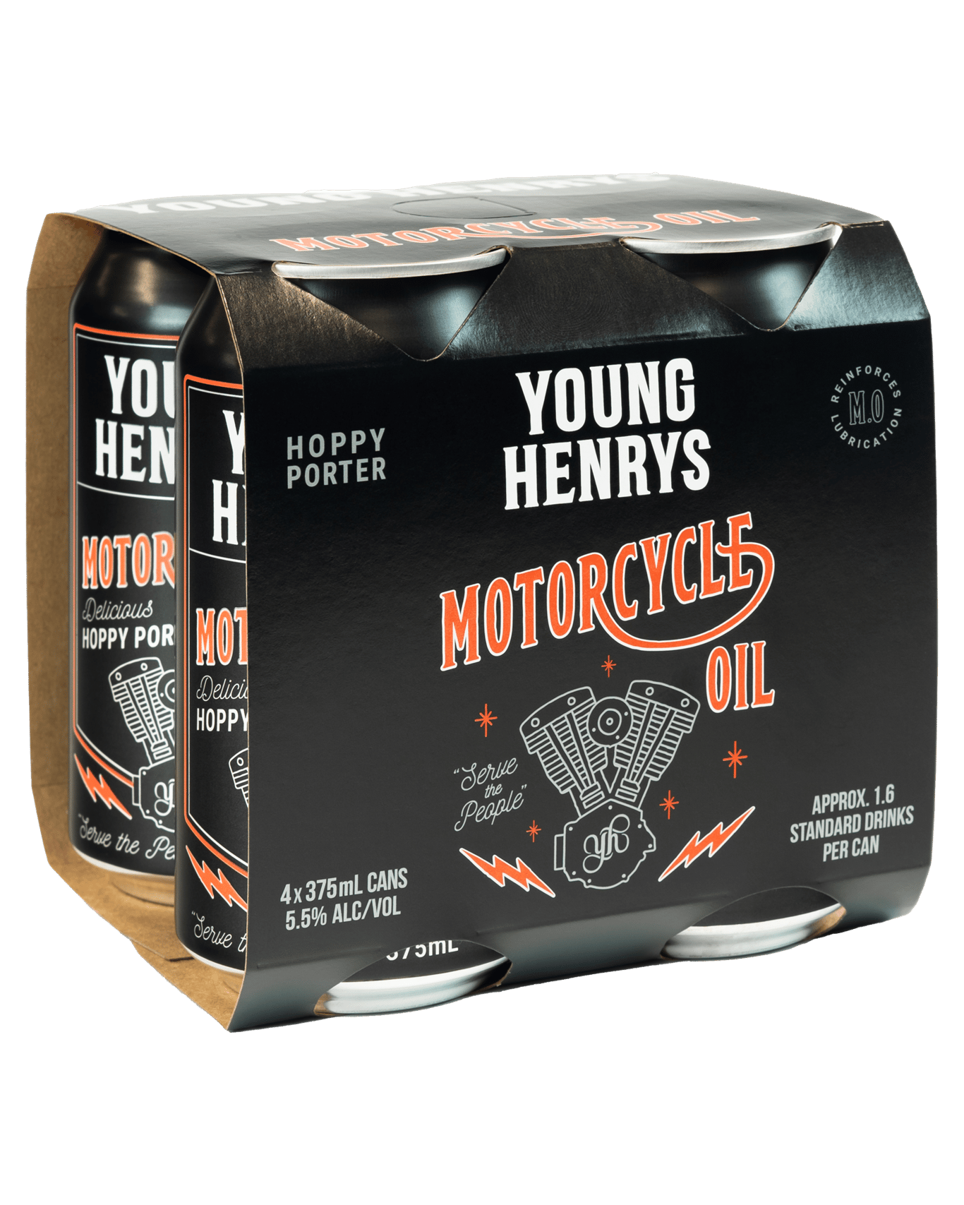 Young Henrys Motorcycle Oil Hoppy Porter 375ml Can 4 Pack