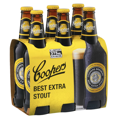 Coopers Extra Stout 375ml Bottle 6 Pack