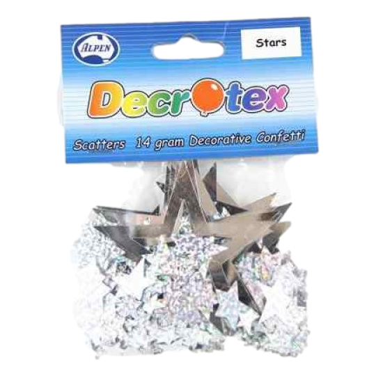 Alpen Scatters Decorative Confetti Silver Stars