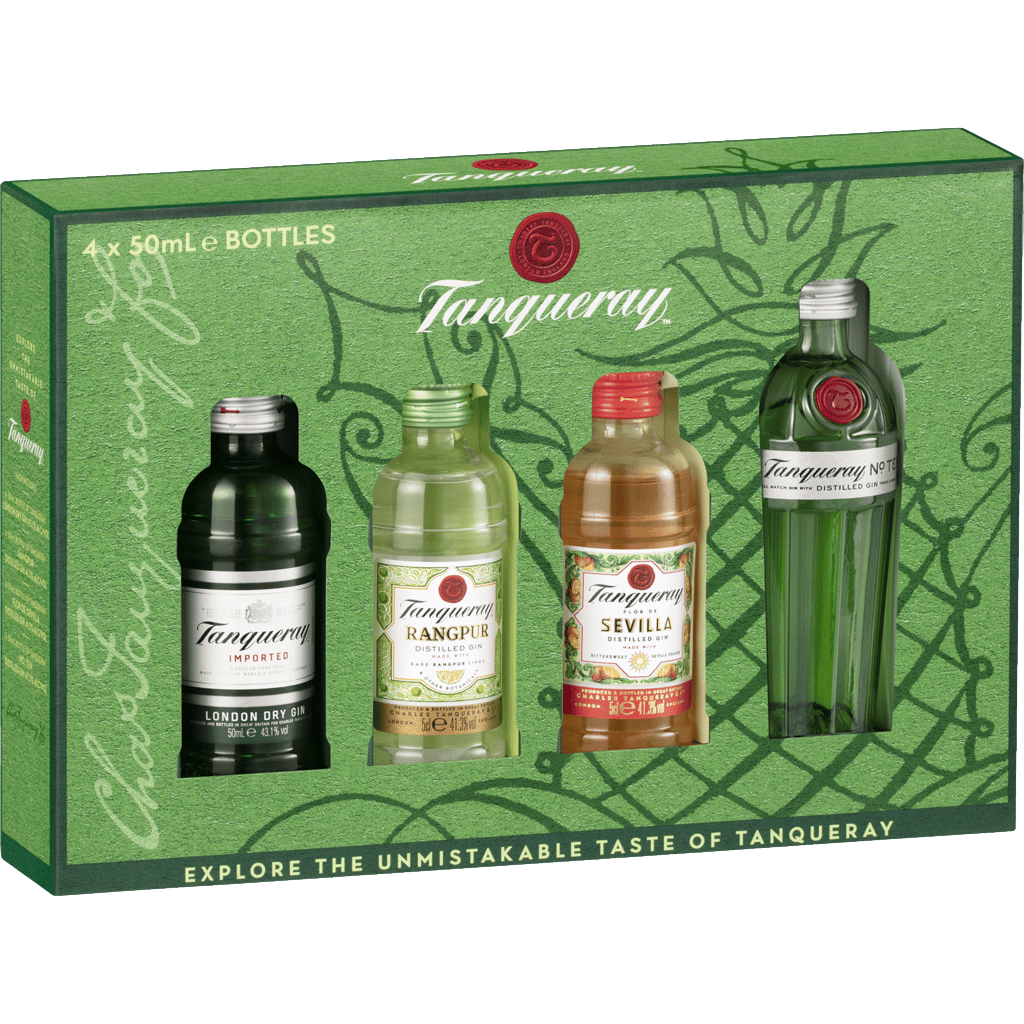 Tanqueray Gin Miniature Gift Set 50ml 4 Pack