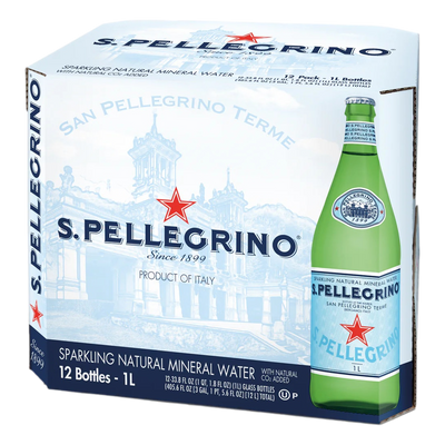 San Pellegrino Sparkling Mineral Water 1L Glass Bottle Case of 12